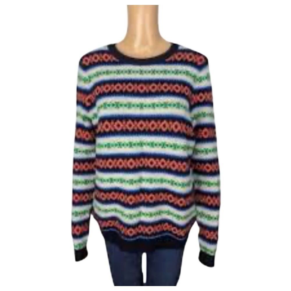 Vineyard Vines Fair Isle Inspired Wool Cashmere Crewneck Sweater M